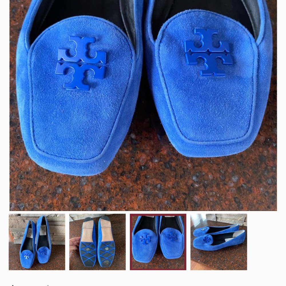 Tory Burch Colbalt suede loafers